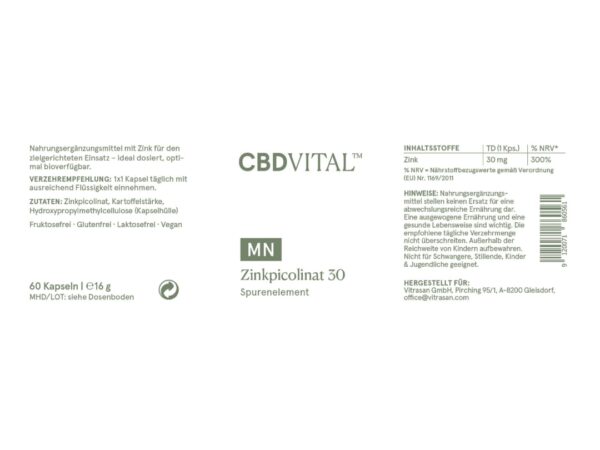 CBD VITAL Zinkpicolinat 30