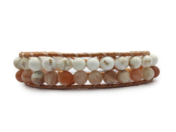Heilsteinarmband Magnesit & Mondstein